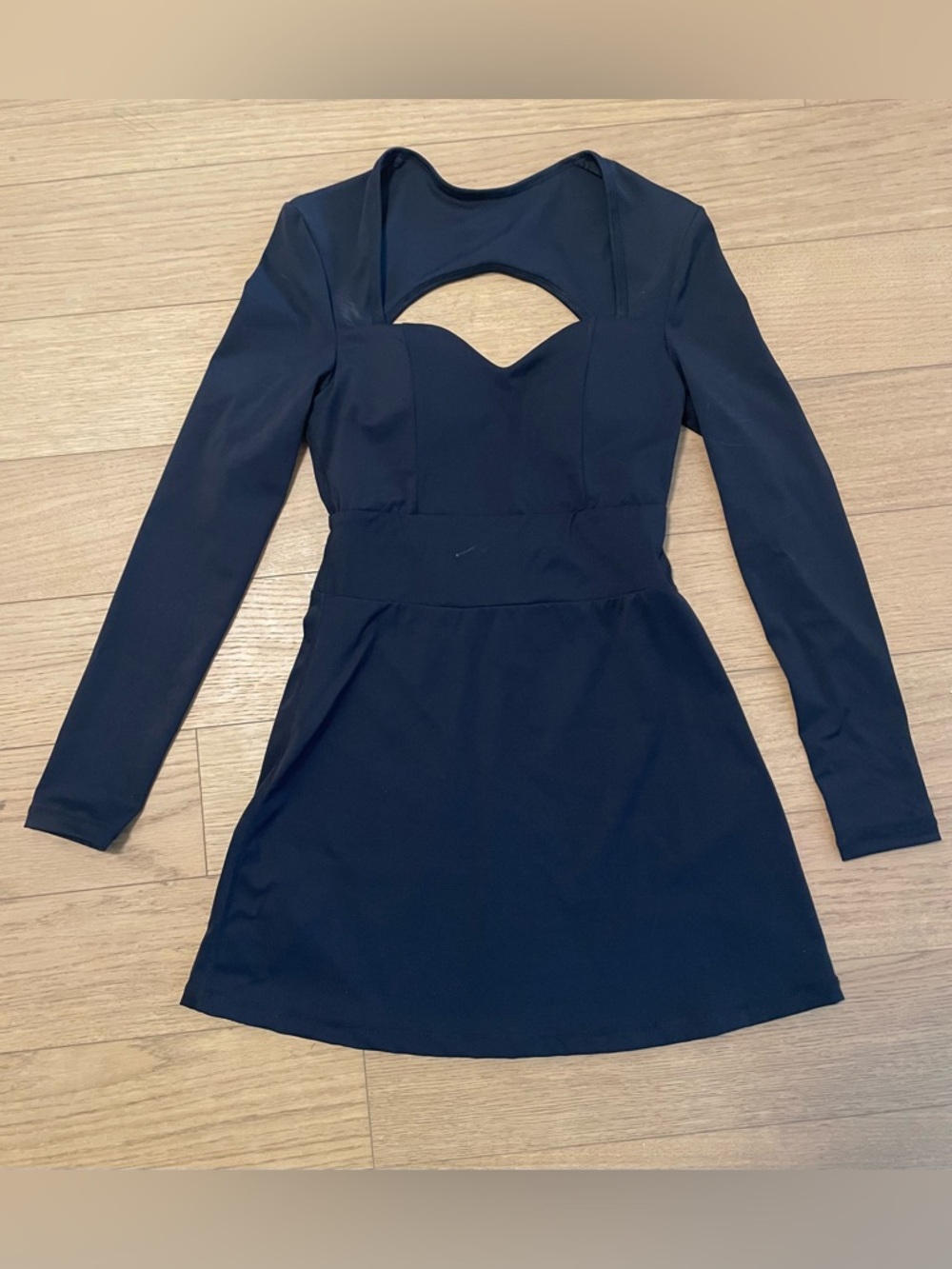 Black Long-Sleeve Cutout Mini Dress
